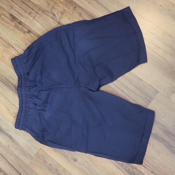 Navy Blue Cotton 10" Inseam Drawstring Waist Cuffed Bermida Short - Picture 4 of 9